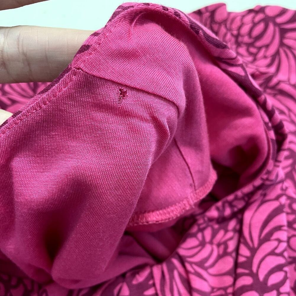 Garnet Hill Floral Knot Front Dress Cotton Stretch Pink Size 2 Travel Vacation - Picture 8 of 13